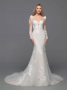 Long Sleeve Wedding Dresses for Winter 2024: DaVinci Bridal Style #50809
