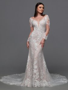 Long Sleeve Wedding Dresses for Winter 2024: DaVinci Bridal Style #50842