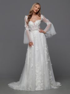 Long Sleeve Wedding Dresses for Winter 2024: DaVinci Bridal Style #50862