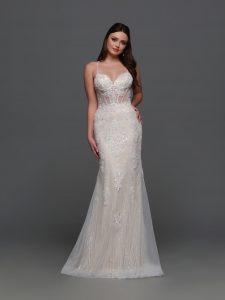 Sparkling Beaded Wedding Dresses for 2024: Informal by DaVinci Style #F123