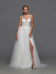 3D Floral Wedding Dresses for Spring 2024: Informal by DaVinci Bridal Style #F136