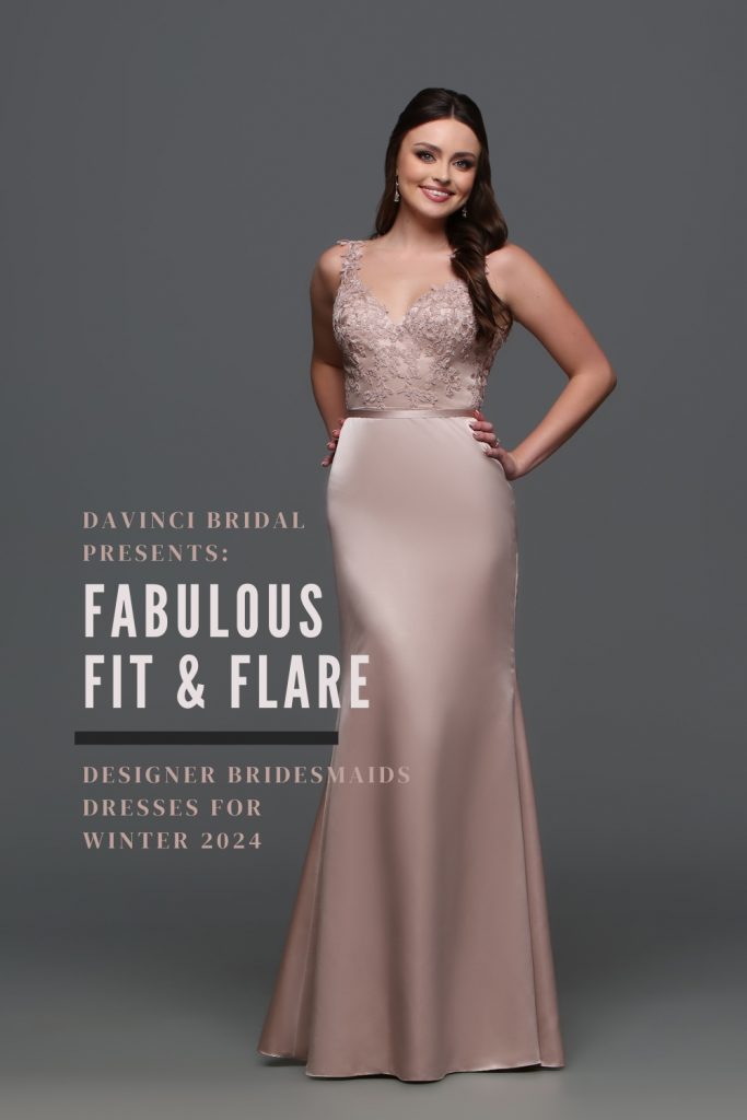 Fit Flare Bridesmaids Dresses For Winter 2024 DaVinci Bridal   Fit Flare Bridesmaids Winter 2024 683x1024 