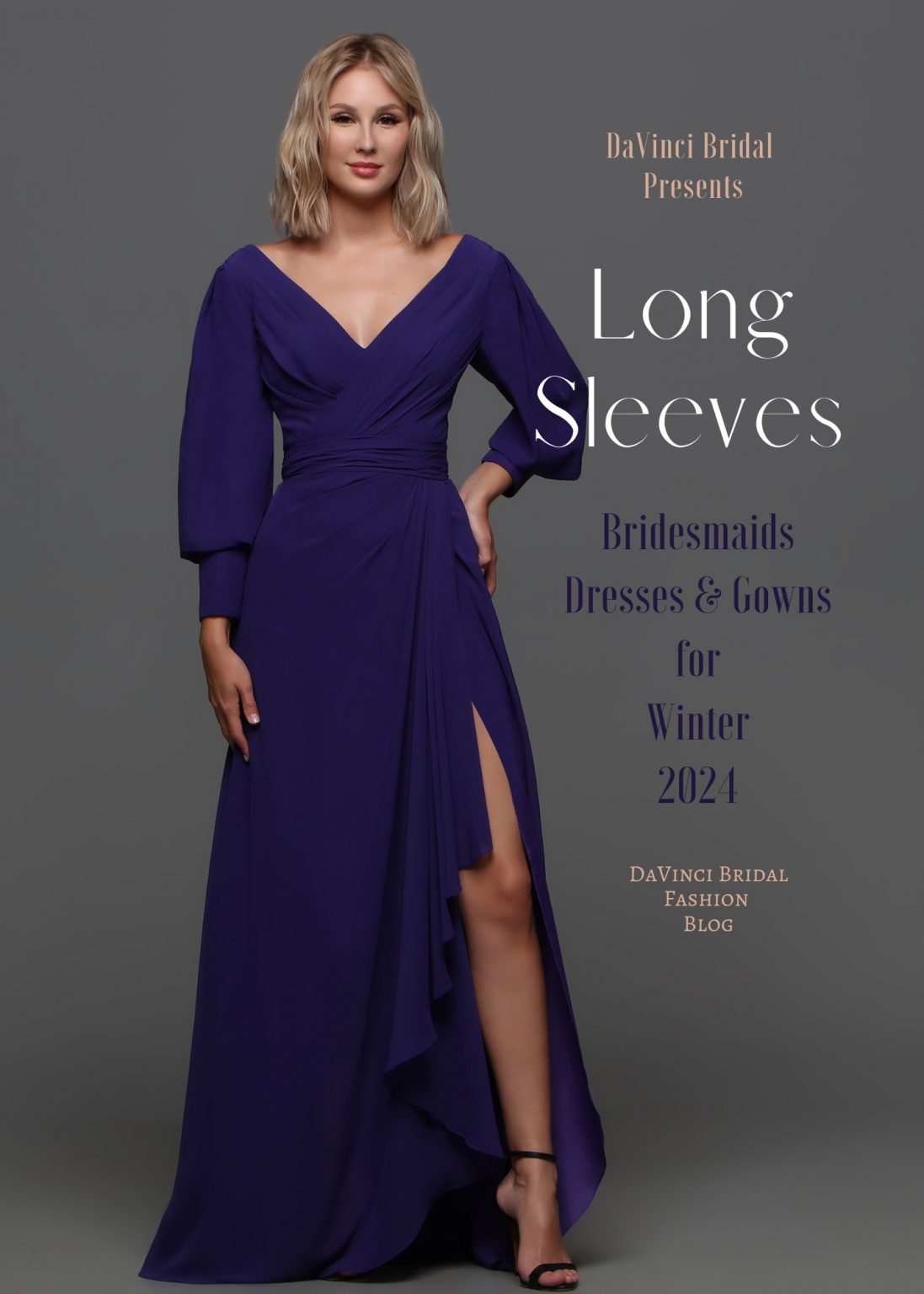 Long Sleeve Bridesmaids Dresses for Winter 2024 DaVinci Bridal