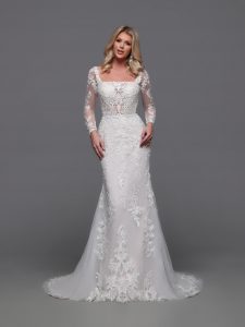 Wedding Dresses with Detachable Jackets & Sleeves: DaVinci Bridal Style #50873